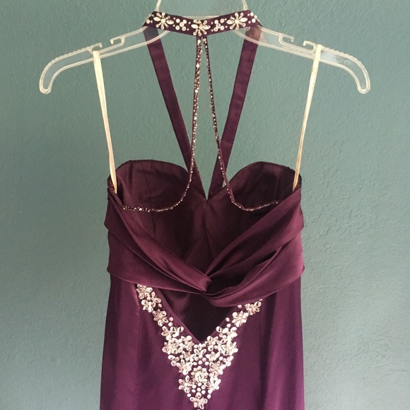 NWOT Silk Halter Prom Dress - Picture 4 of 7
